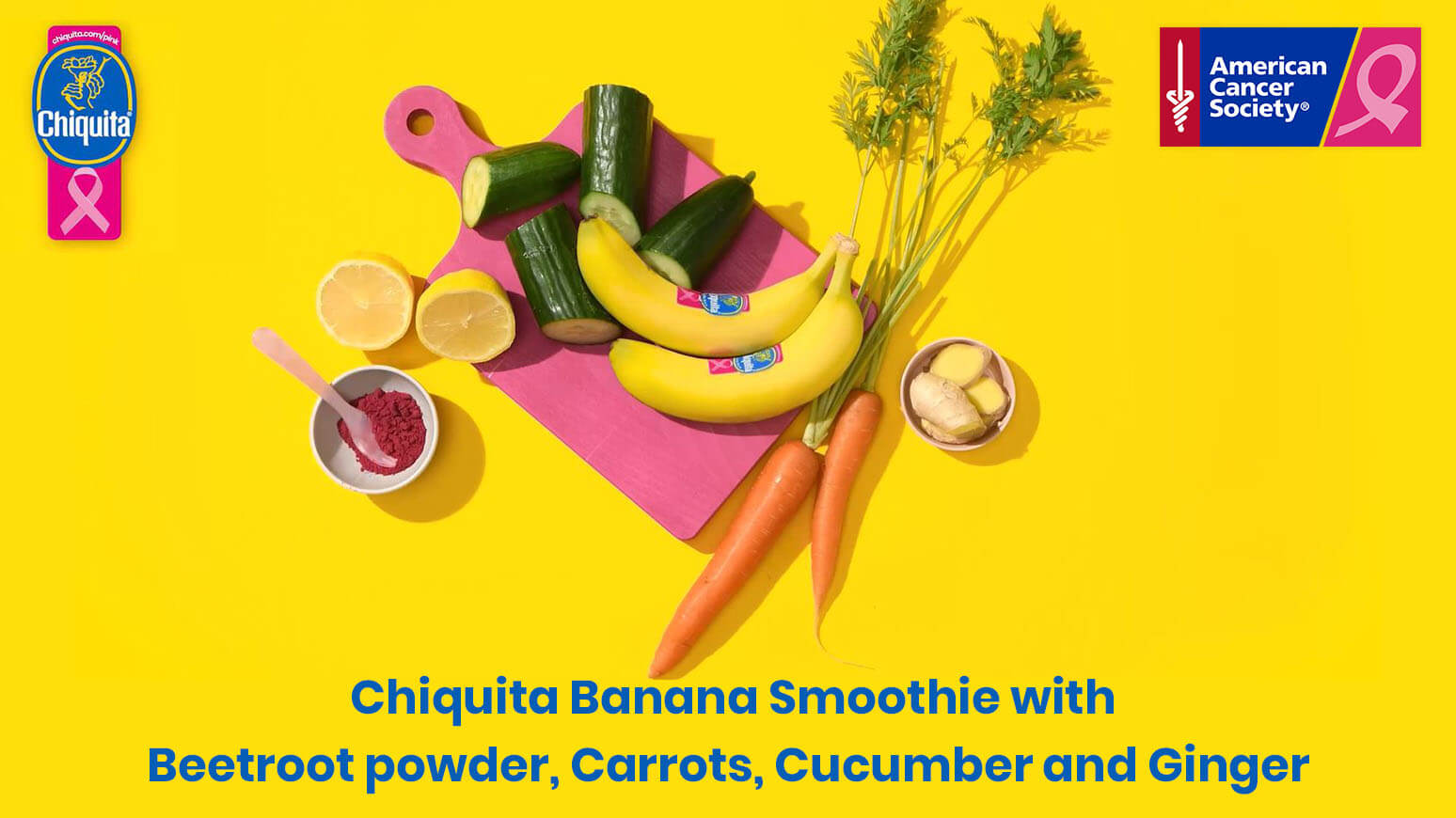 Chiquita banana smoothie with carrots, beetroot, cucumber